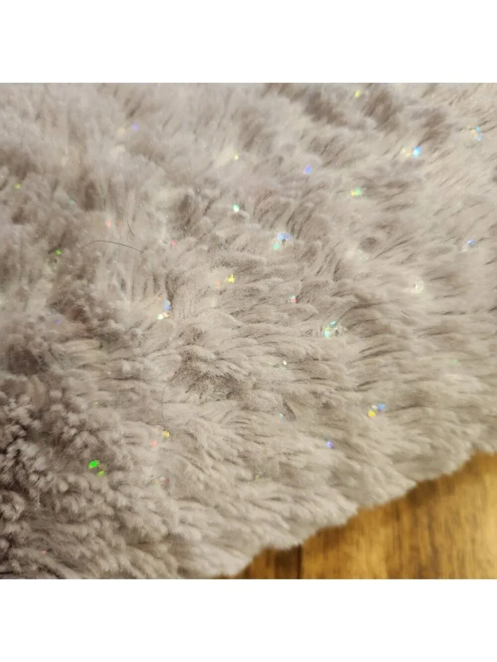 Sparkly Plush Throw Blanket Cozy Sequin‎ Embellished Soft Grey